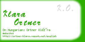 klara ortner business card